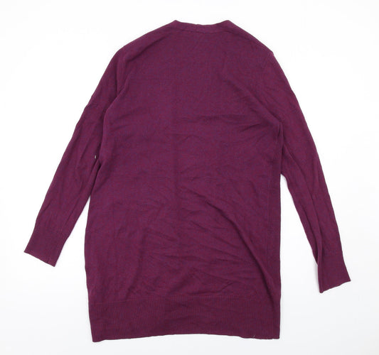 Gap Womens Purple V-Neck Cotton Cardigan Jumper Size S