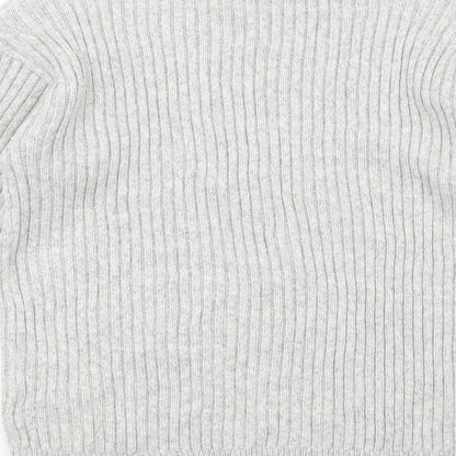 Marks and Spencer Womens Grey Mock Neck Polyester Pullover Jumper Size S
