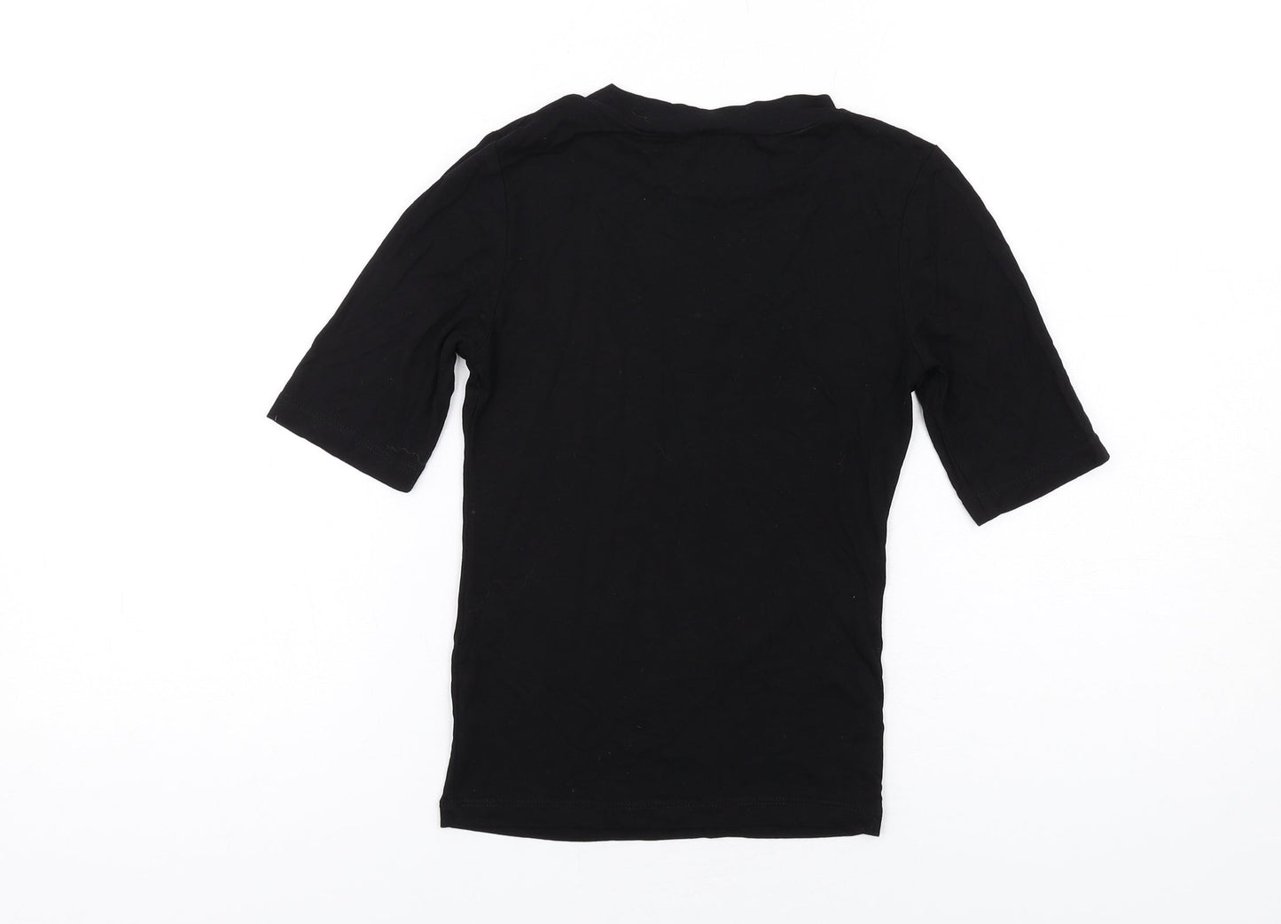Womens UK Size 4 COLLUSION Black Basic T-Shirt