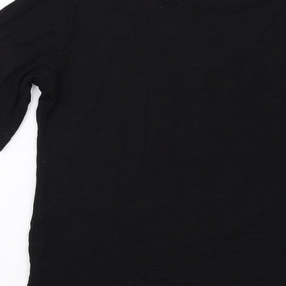 Womens UK Size 4 COLLUSION Black Basic T-Shirt