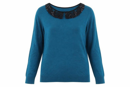 Womens UK Size 12 Bonmarché Blue Pullover Jumper