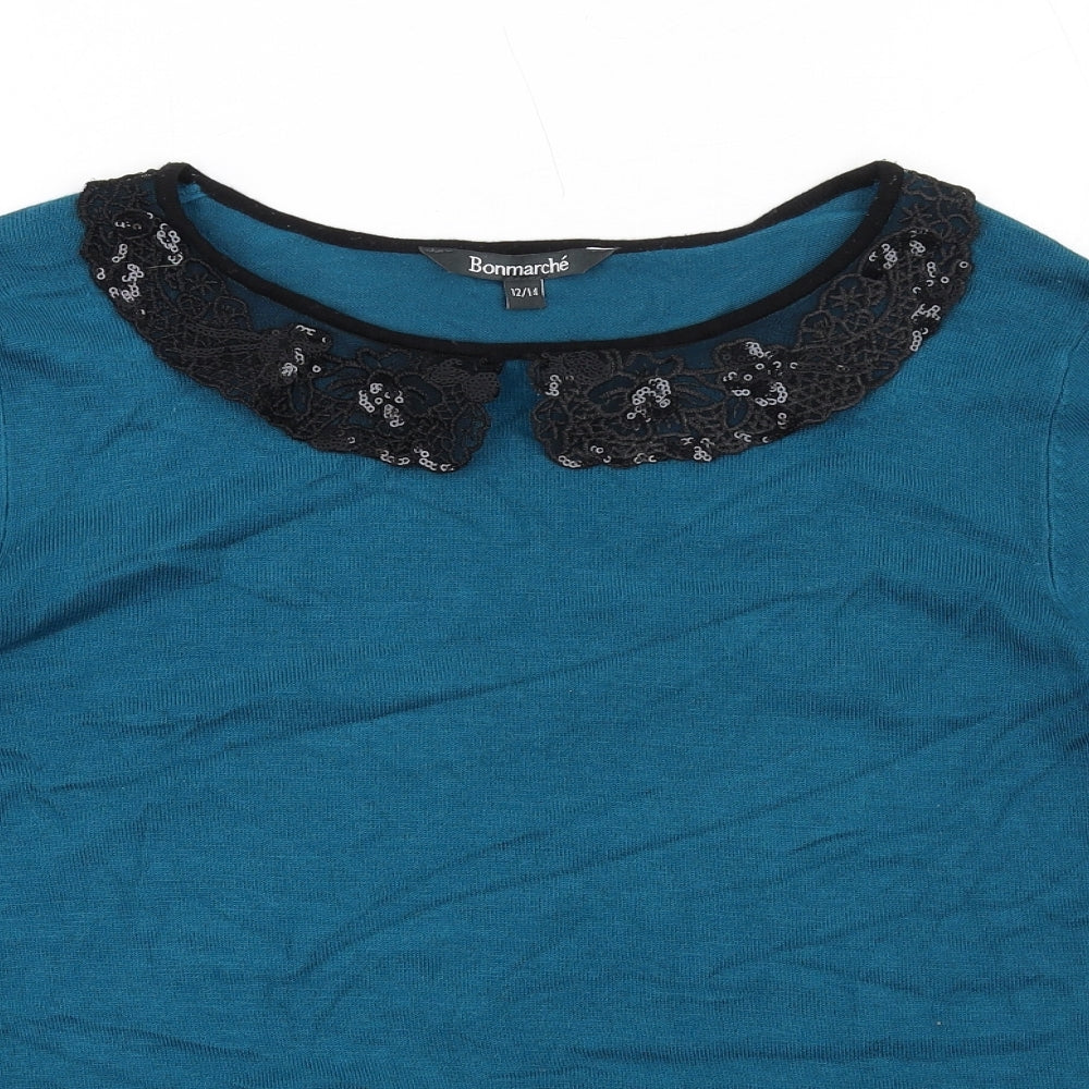 Womens UK Size 12 Bonmarché Blue Pullover Jumper