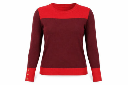 Classics Womens Red Round Neck Acrylic Pullover Jumper Size 8