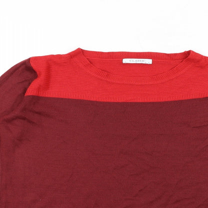 Womens UK Size 8 Classic Red Pullover Jumper