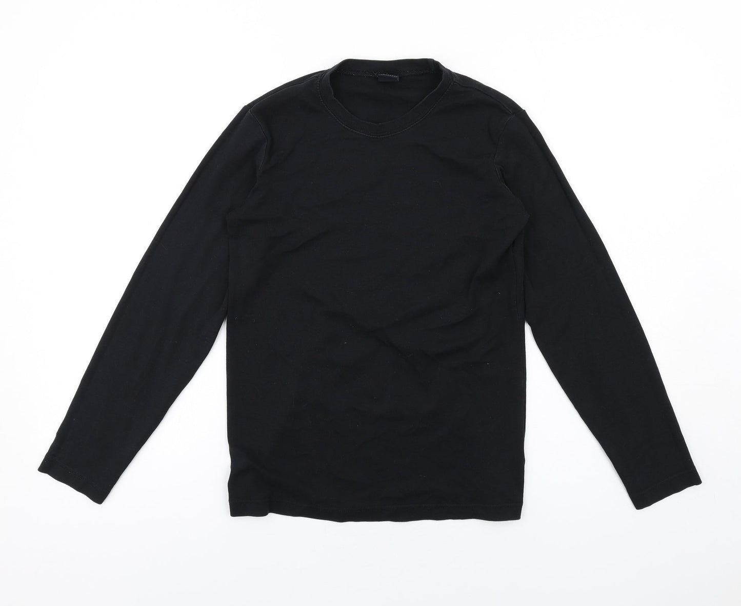 Cotton Traders Womens Black Cotton Basic T-Shirt Size S Round Neck