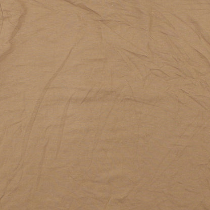Marks and Spencer Mens Brown Cotton Polo Size 3XL Collared Button