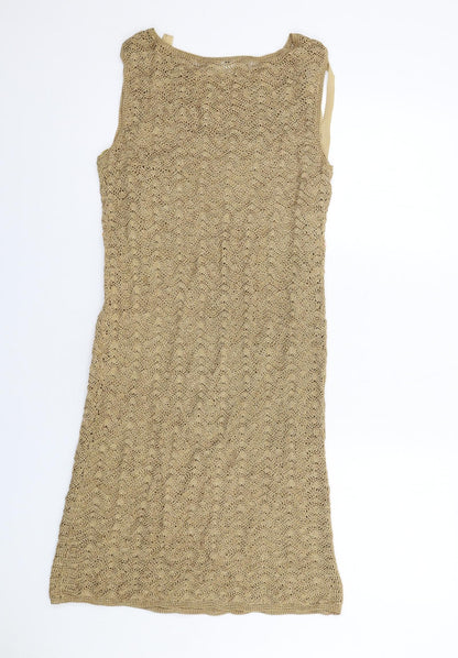 Principles Womens Beige Viscose A-Line Size L Round Neck Pullover
