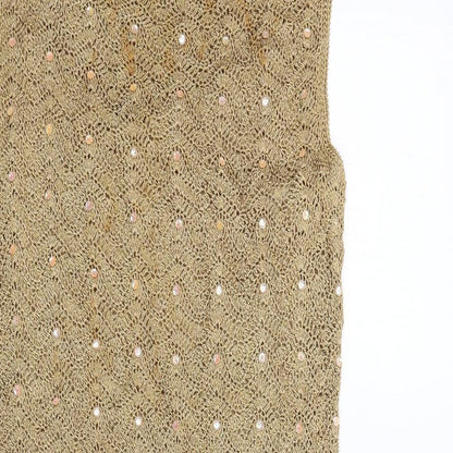 Principles Womens Beige Viscose A-Line Size L Round Neck Pullover