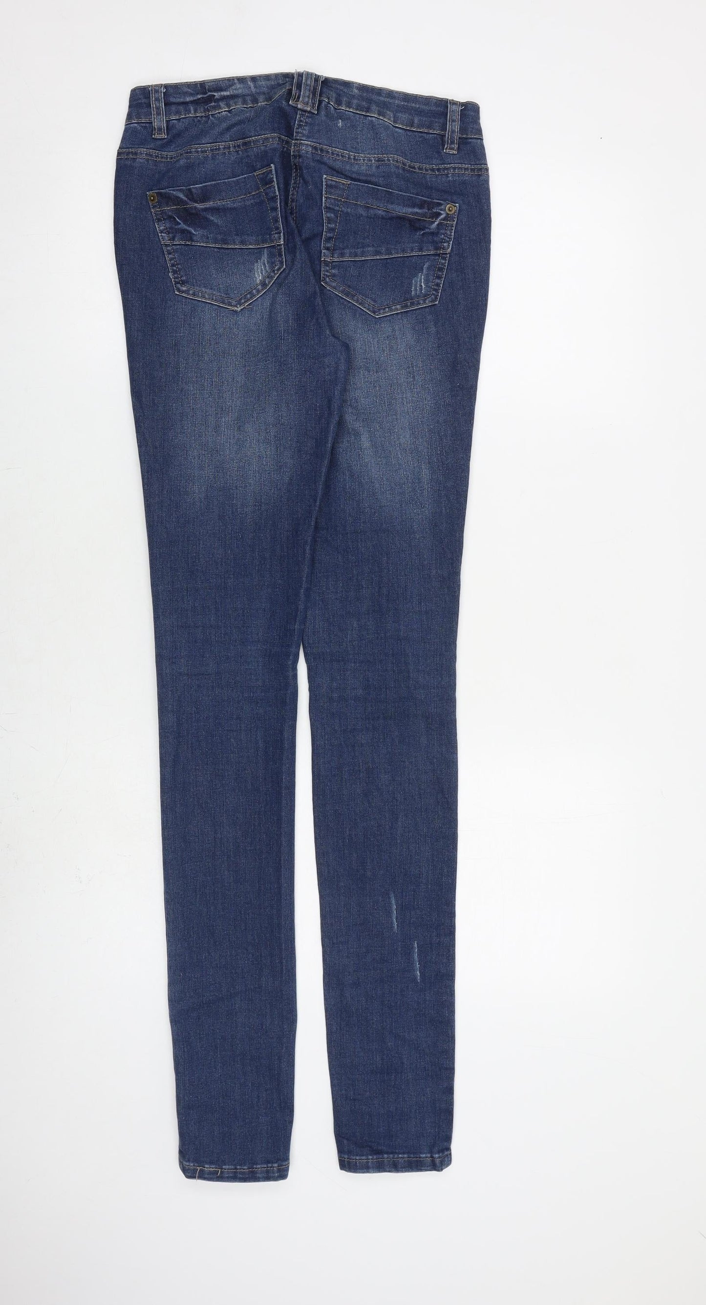 G21 Womens Blue Cotton Skinny Jeans Size 8 L35 in Slim Zip
