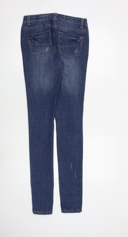 G21 Womens Blue Cotton Skinny Jeans Size 8 L35 in Slim Zip