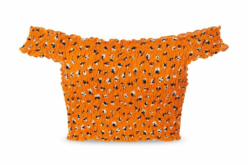 Womens UK Size 6 Miss Selfridge Orange Cropped Blouse