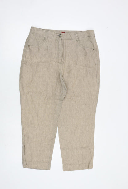 Womens UK Size 12 Olsen Regular Fit  Brown Trousers