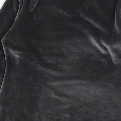 DolceDolce Womens Grey Polyester Basic T-Shirt Size S V-Neck
