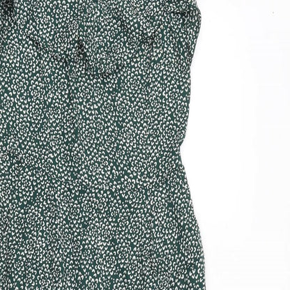 NEXT Womens Green Geometric Polyester Jumpsuit One-Piece Size 6 Zip