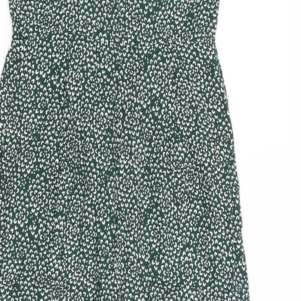 NEXT Womens Green Geometric Polyester Jumpsuit One-Piece Size 6 Zip