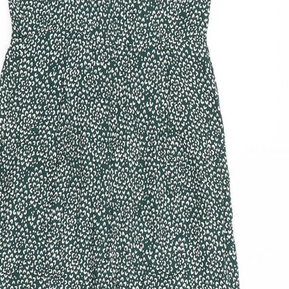 NEXT Womens Green Geometric Polyester Jumpsuit One-Piece Size 6 Zip