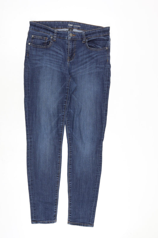 Gap Womens Blue Cotton Straight Jeans Size 32 in L30 in Slim Zip