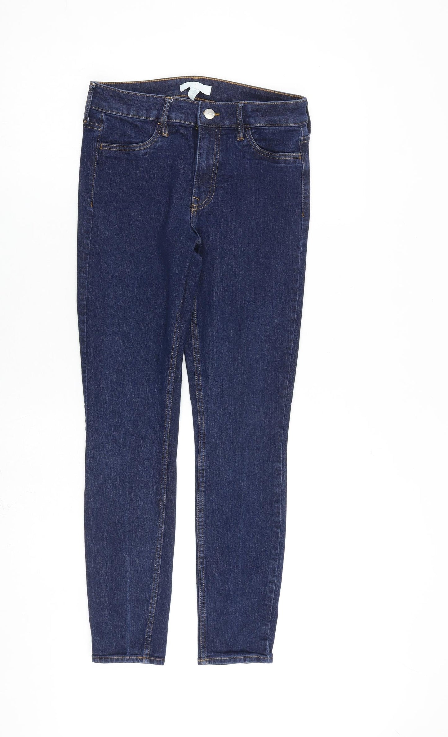 Womens UK Size 10 H&M Regular Fit Skinny Blue Jeans
