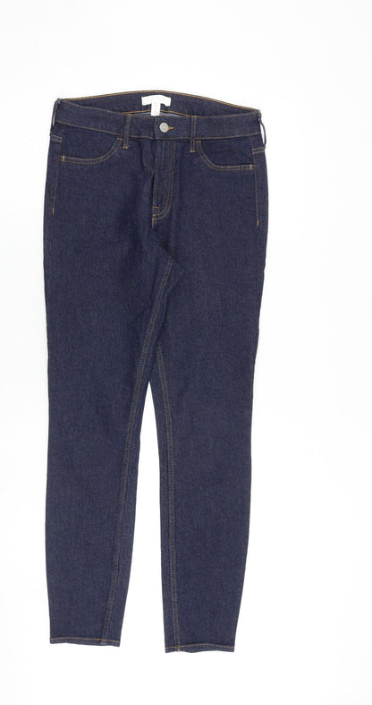 Womens UK Size 10 H&M Regular Fit Skinny Blue Jeans