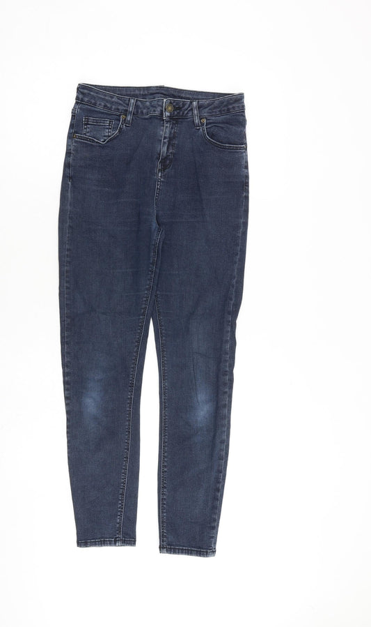 Topshop Womens Blue Cotton Skinny Jeans Size 30 in L30 in Regular Zip