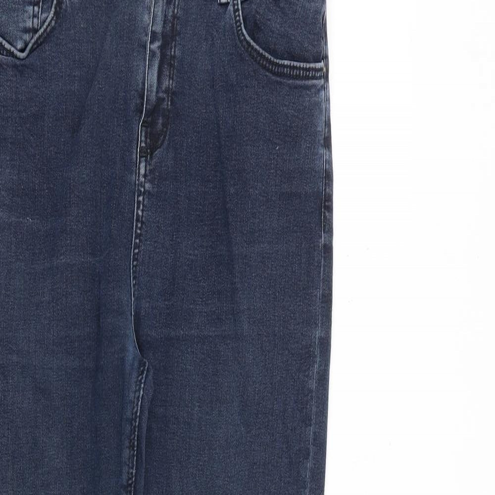 Topshop Womens Blue Cotton Skinny Jeans Size 30 in L30 in Regular Zip