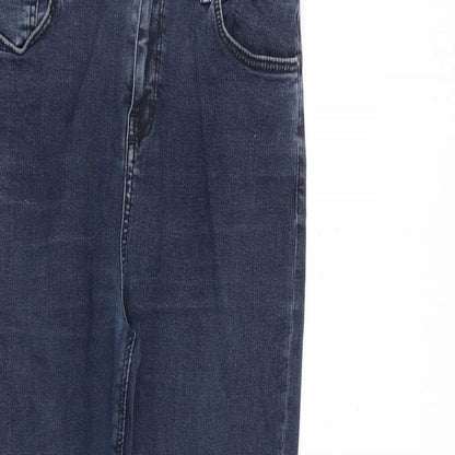 Topshop Womens Blue Cotton Skinny Jeans Size 30 in L30 in Regular Zip