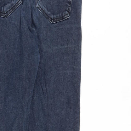 Topshop Womens Blue Cotton Skinny Jeans Size 30 in L30 in Regular Zip