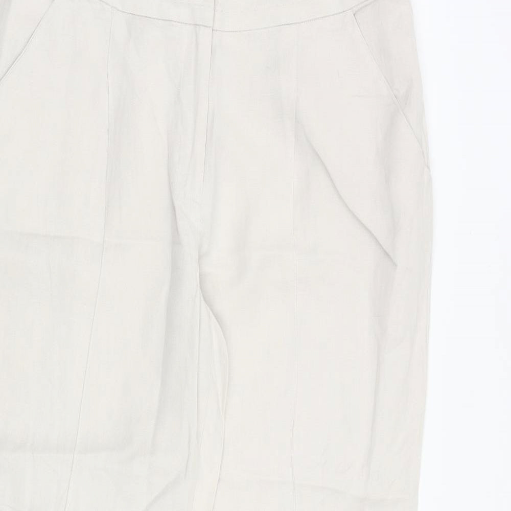 Monsoon Womens Beige Polyester Dress Pants Trousers Size 14 L29 in Regular Zip