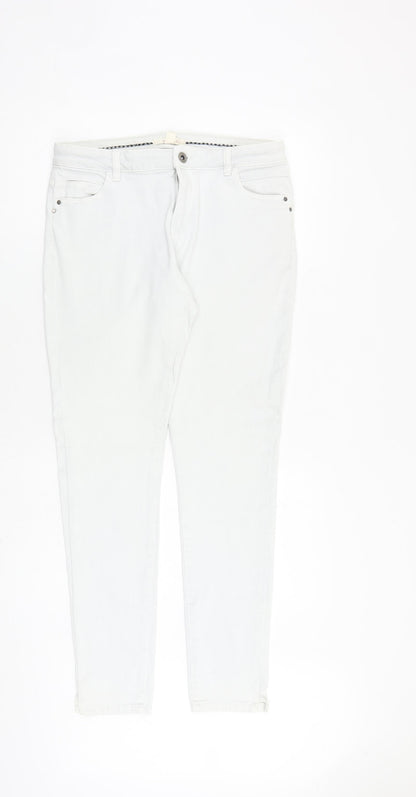 Spirit Womens Grey Cotton Skinny Jeans Size 14 L30 in Regular Zip