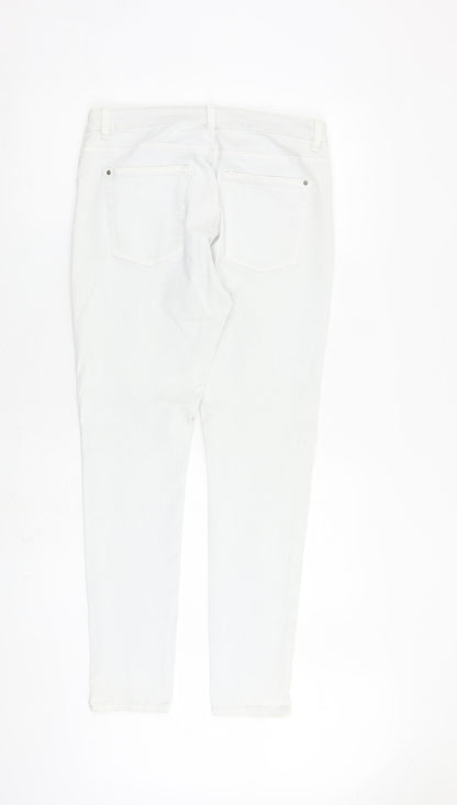 Spirit Womens Grey Cotton Skinny Jeans Size 14 L30 in Regular Zip