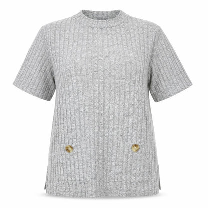 Womens UK Size 14 Dorothy Perkins Grey Basic T-Shirt