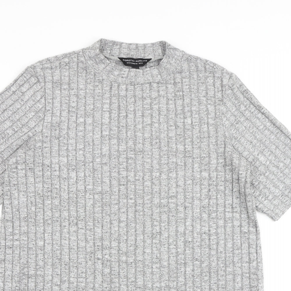 Womens UK Size 14 Dorothy Perkins Grey Basic T-Shirt