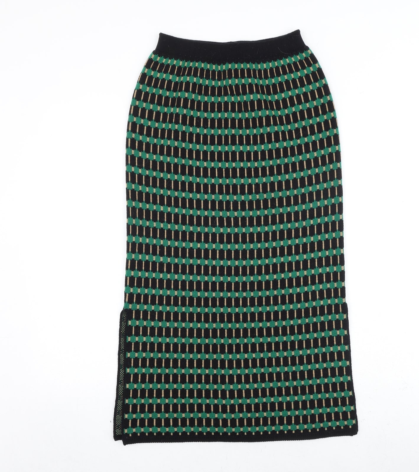 Minoj Womens Black Geometric Polyester A-Line Skirt Size 23 in