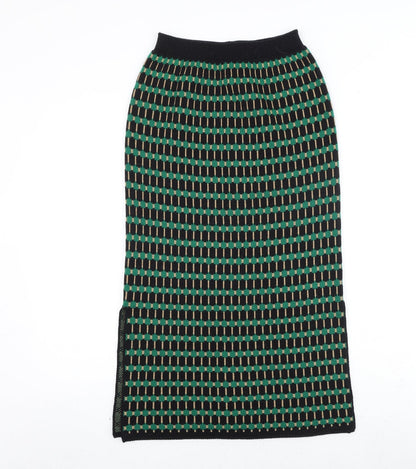 Minoj Womens Black Geometric Polyester A-Line Skirt Size 23 in