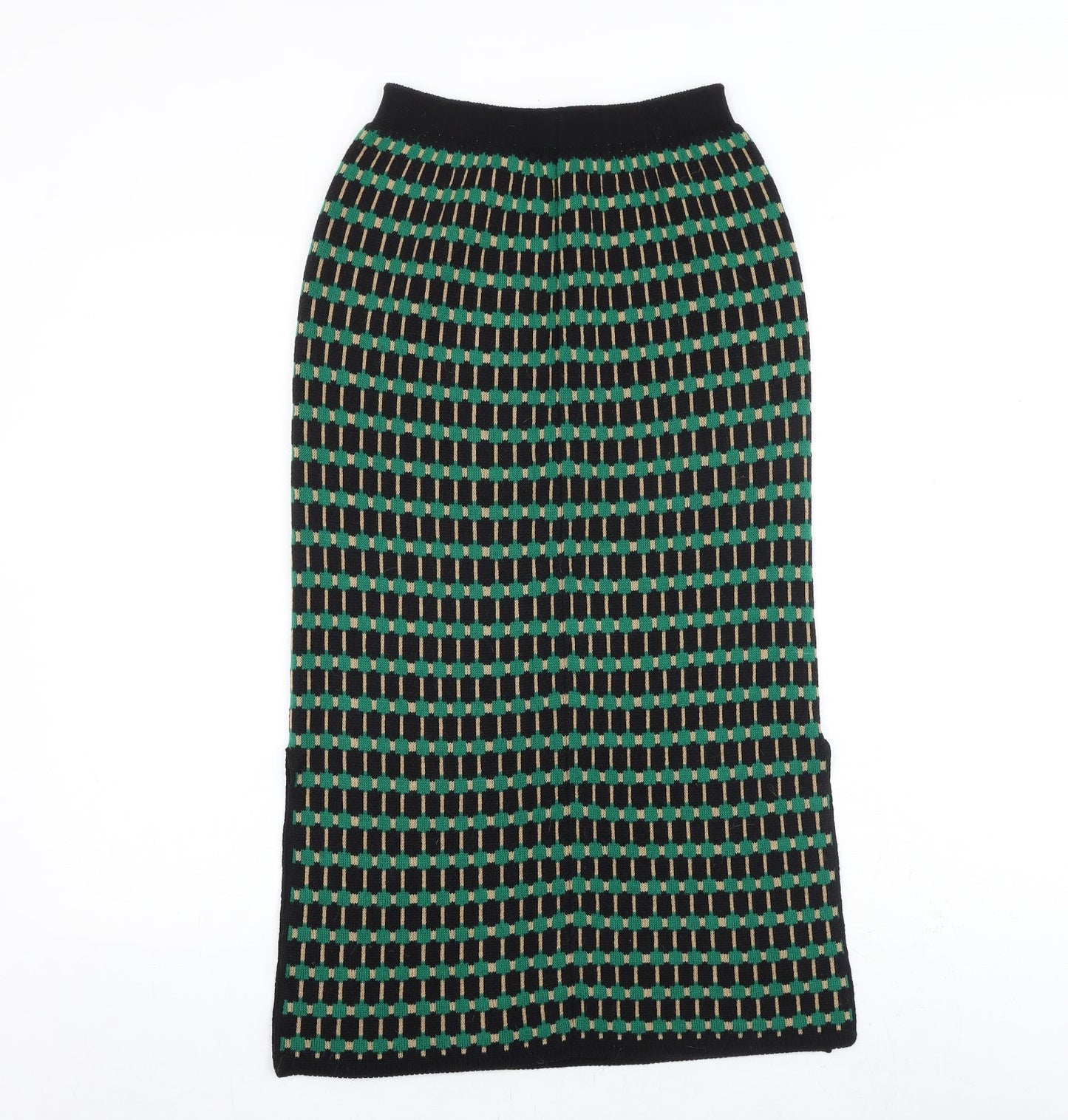 Minoj Womens Black Geometric Polyester A-Line Skirt Size 23 in