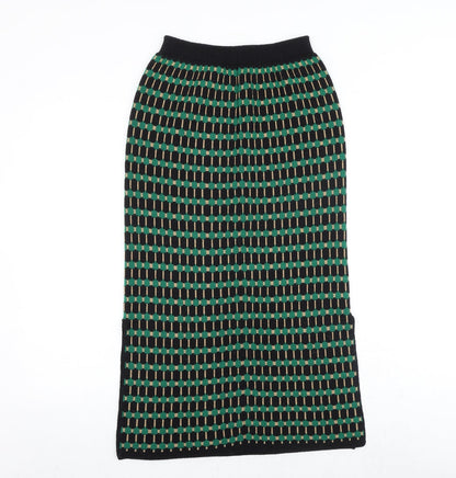 Minoj Womens Black Geometric Polyester A-Line Skirt Size 23 in