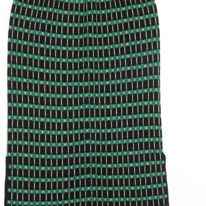 Minoj Womens Black Geometric Polyester A-Line Skirt Size 23 in
