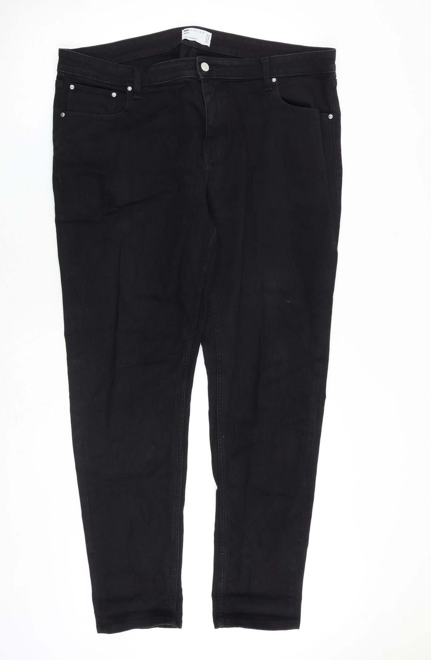 ASOS Womens Black Cotton Skinny Jeans Size 38 in L32 in Regular Zip