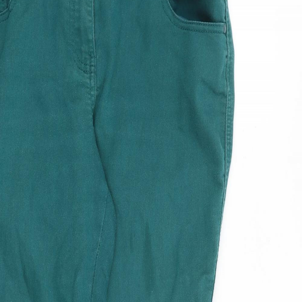 F&F Womens Green Cotton Skinny Jeans Size 34 in L29 in Regular Zip
