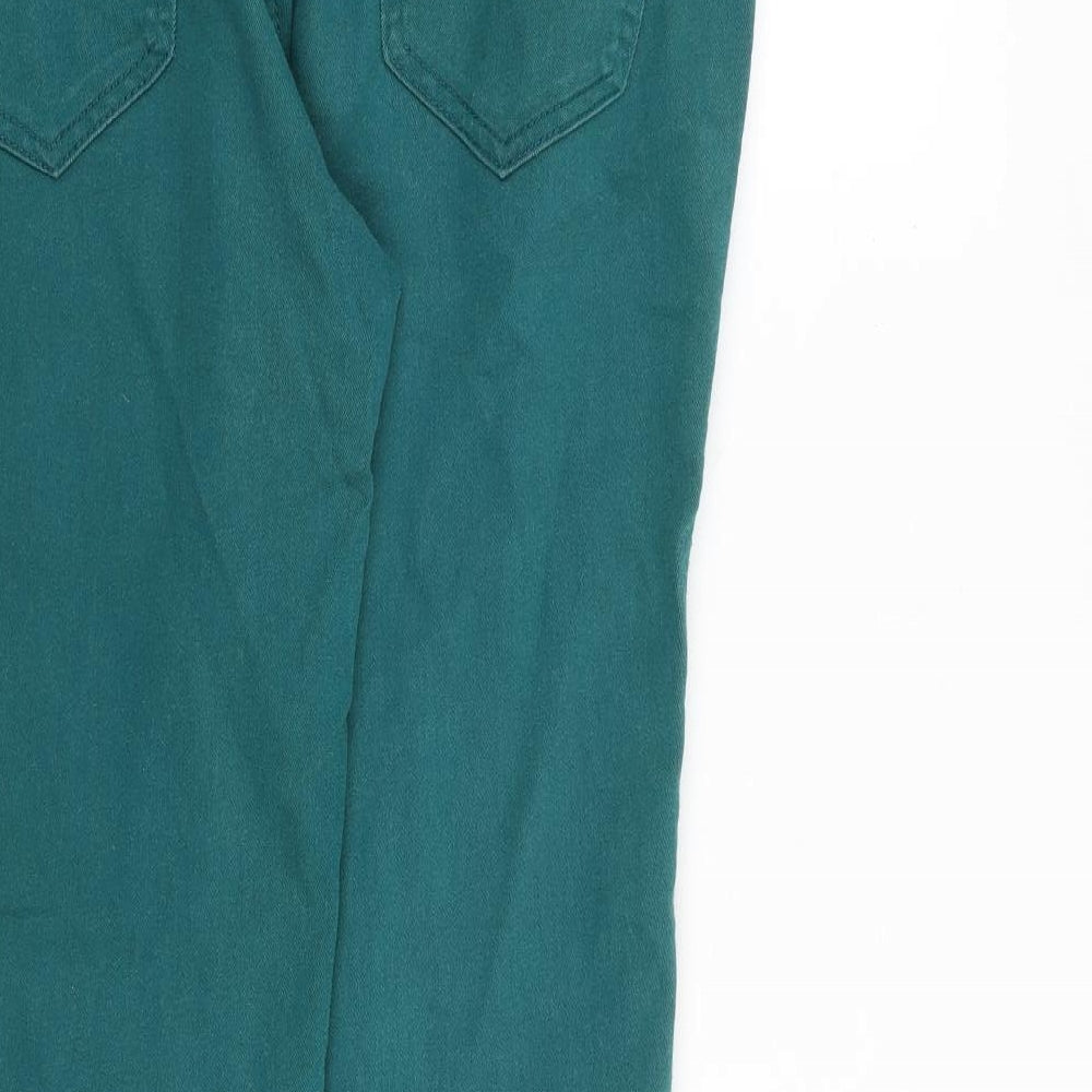F&F Womens Green Cotton Skinny Jeans Size 34 in L29 in Regular Zip