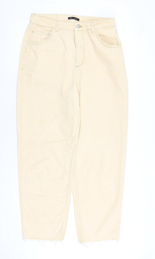 Reclaimed Vintage Womens Beige Cotton Mom Jeans Size 32 in L29 in Regular Zip