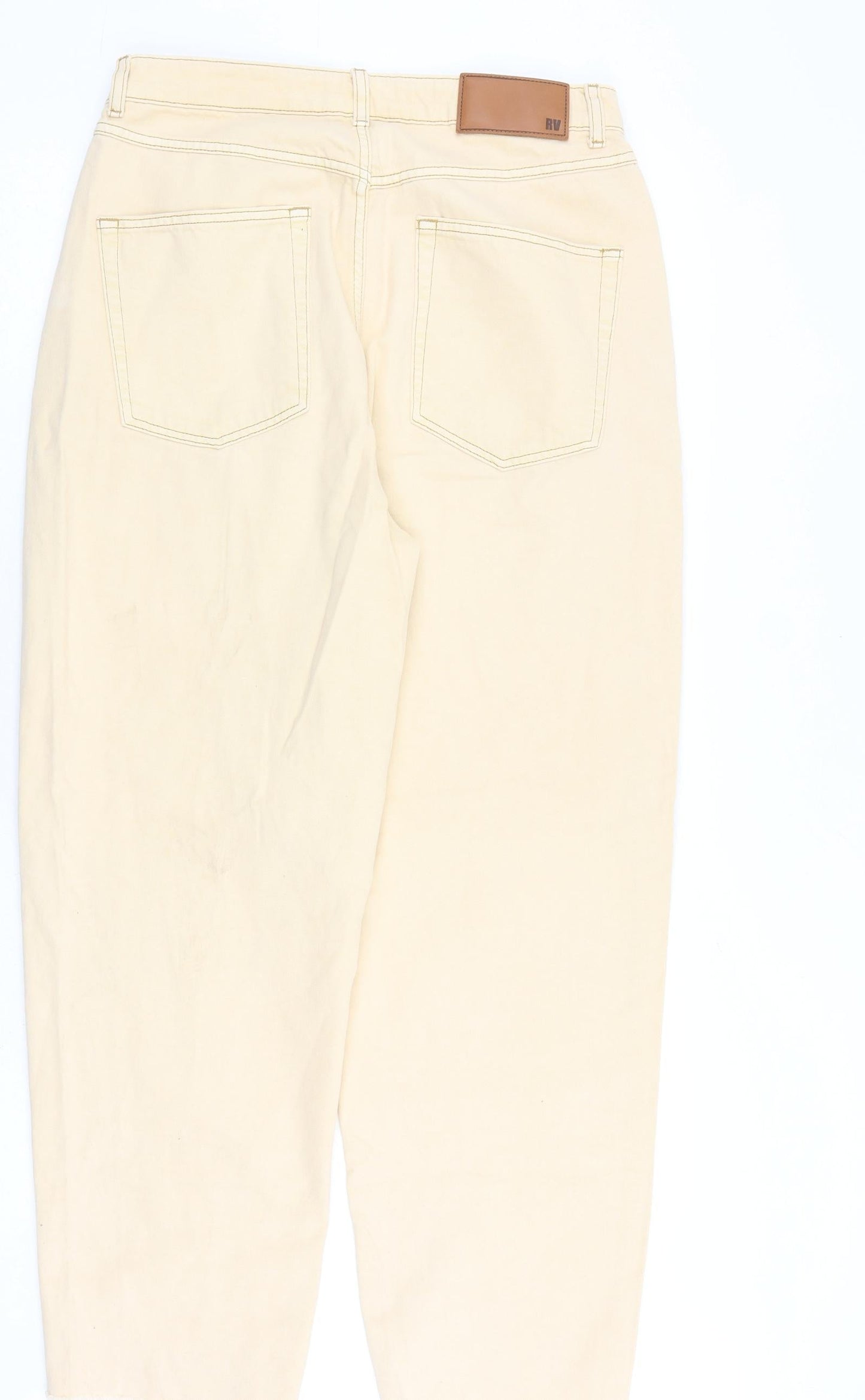 Reclaimed Vintage Womens Beige Cotton Mom Jeans Size 32 in L29 in Regular Zip