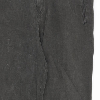 Autograph Mens Grey Cotton Trousers Size 36 in L33 in Regular Zip