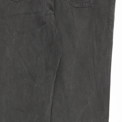 Autograph Mens Grey Cotton Trousers Size 36 in L33 in Regular Zip