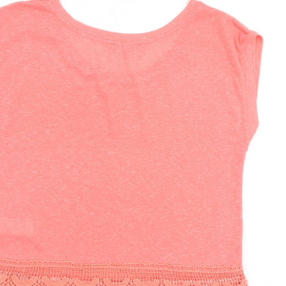 Womens UK Size 10 New Look Pink Basic T-Shirt