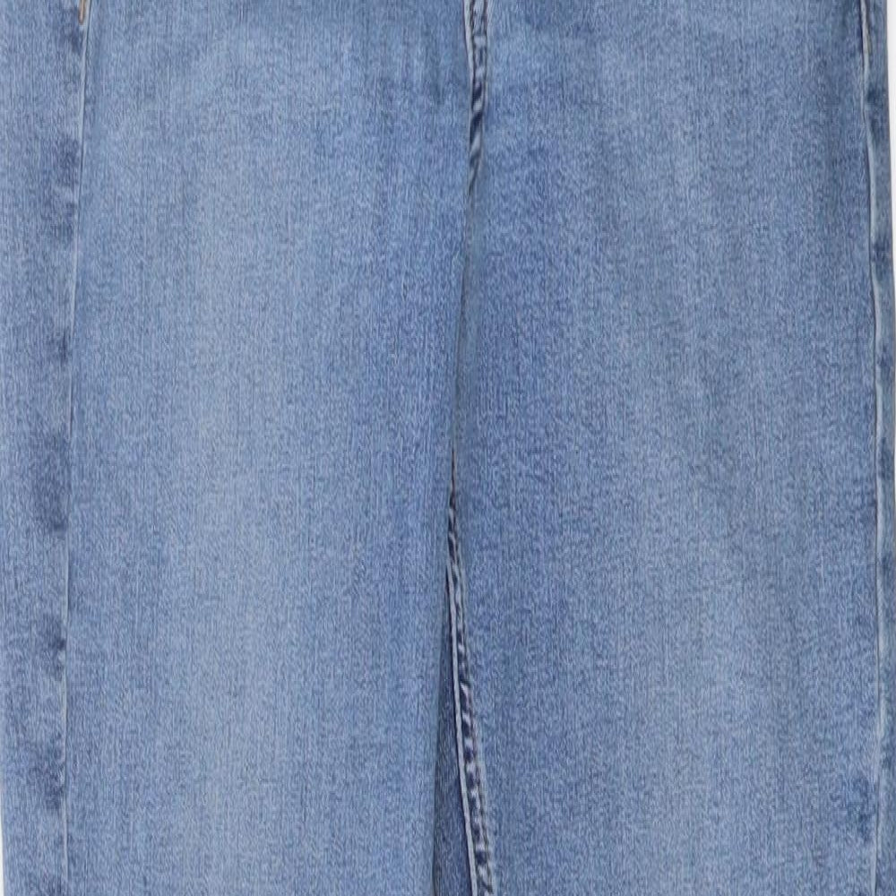 Topshop Womens Blue Cotton Skinny Jeans Size 24 in L25 in Regular Button