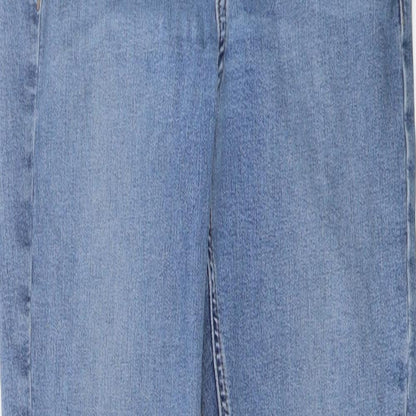 Topshop Womens Blue Cotton Skinny Jeans Size 24 in L25 in Regular Button