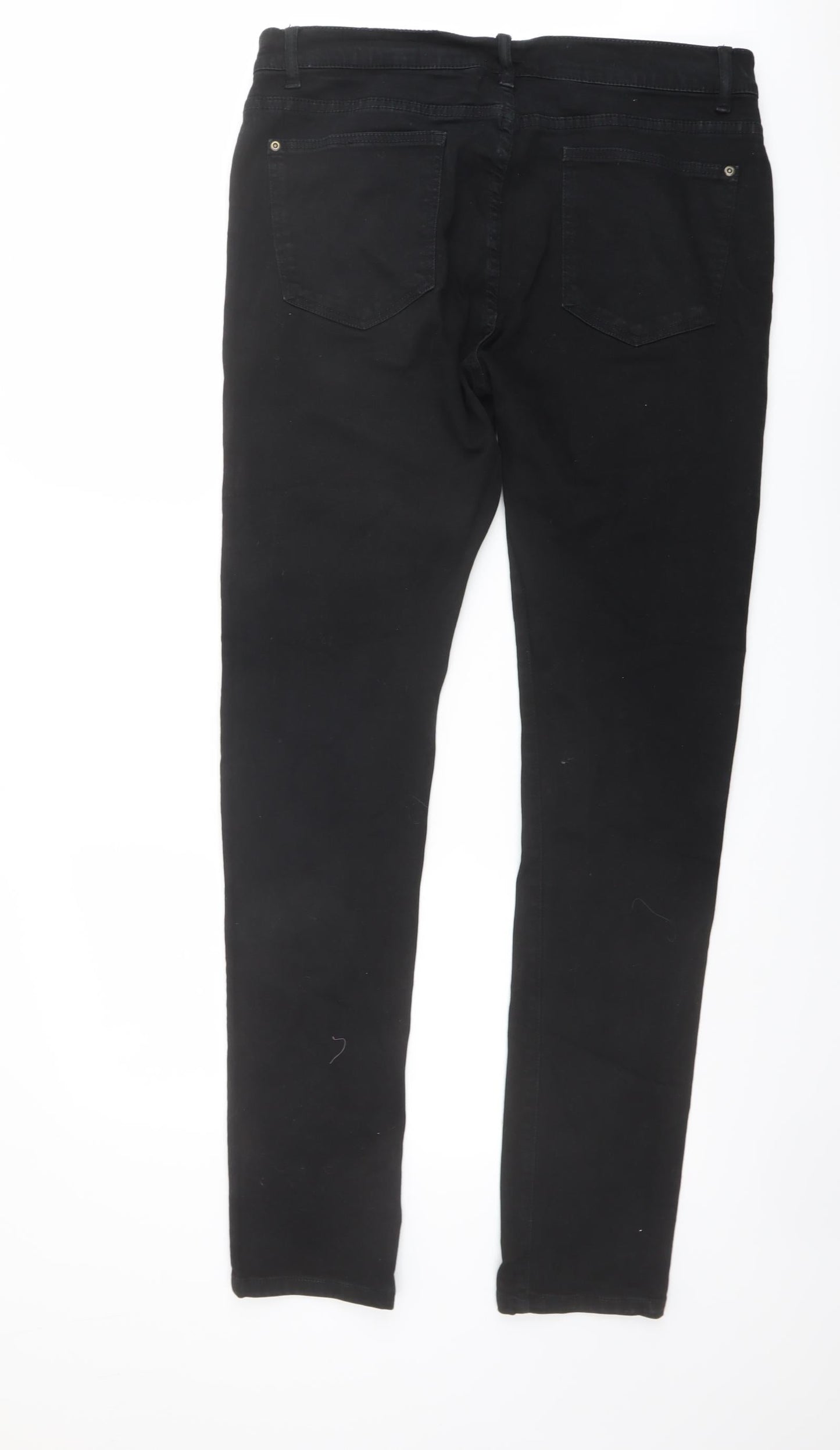 Very Mens Black Cotton Skinny Jeans Size 34 in L33 in Regular Zip