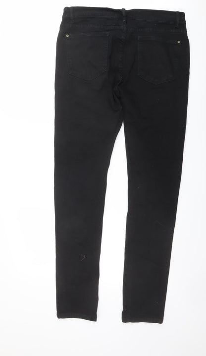 Very Mens Black Cotton Skinny Jeans Size 34 in L33 in Regular Zip