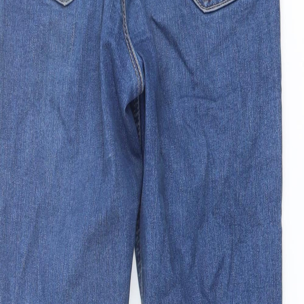 Topshop Womens Blue Cotton Skinny Jeans Size 27 in L28 in Regular Button